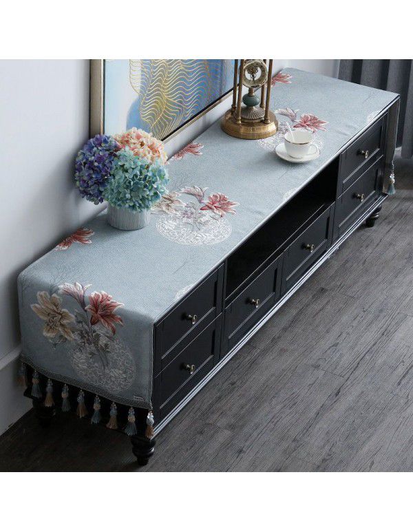 European style TV cabinet cover cloth, table cloth, rectangular tea table, living room, dust-proof cover, table cloth, table mat, shoe cabinet cloth