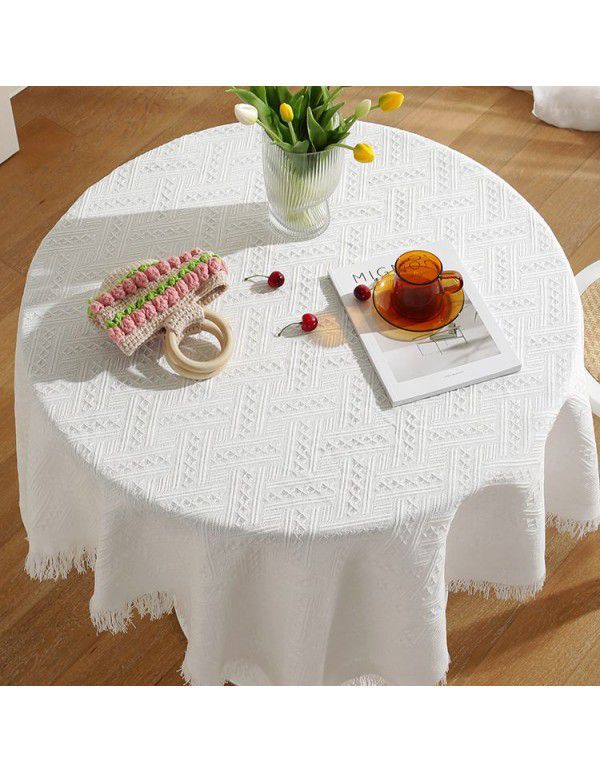 Nordic tablecloth ins wind feeling photo background cloth tea table mat desk round table cloth dust cover cloth