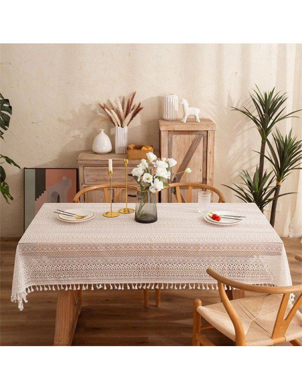 French ins style white lace tablecloth tea table mat rectangular table dessert tablecloth