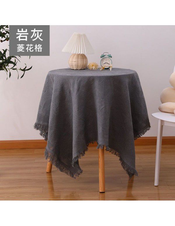 Nordic ins style white tablecloth French tea table mattress bedside desk picnic cloth dustproof sofa towel full cover wholesale