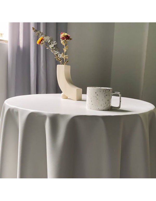 Nordic ins style solid leather tablecloth waterproof oil proof washfree tablecloth round table cover cloth round tablecloth