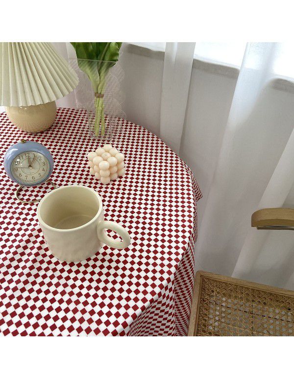 Ins net red black and white checkerboard color contrast tablecloth desk table furniture cafe home stay soft background cloth