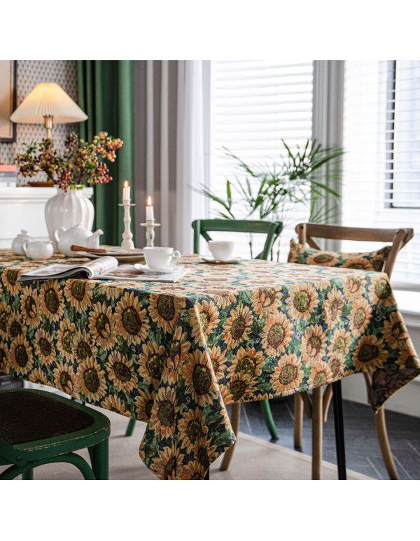 Yimanqiyun American Table Cloth Colorful Jacquard Table Cloth Double sided Pattern Thick Table Cloth Geometric Bohemian Style