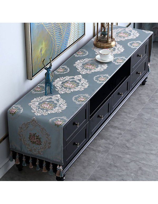 European style TV cabinet cover cloth, table cloth, rectangular tea table, living room, dust-proof cover, table cloth, table mat, shoe cabinet cloth