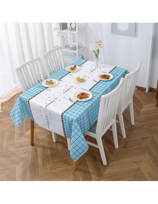 Nordic style tablecloth, waterproof, oil proof, wash free, pvc net, red tablecloth, desk, student's tea table, table mat, cloth art, writing