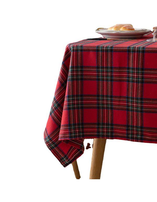 Table cloth Nordic ins Christmas New Year red table cloth living room decoration tea table cloth table mat rectangular table cloth