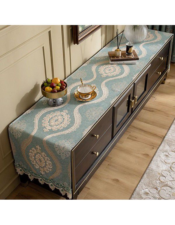 European style TV cabinet cover cloth, table cloth, rectangular tea table, living room, dust-proof cover, table cloth, table mat, shoe cabinet cloth