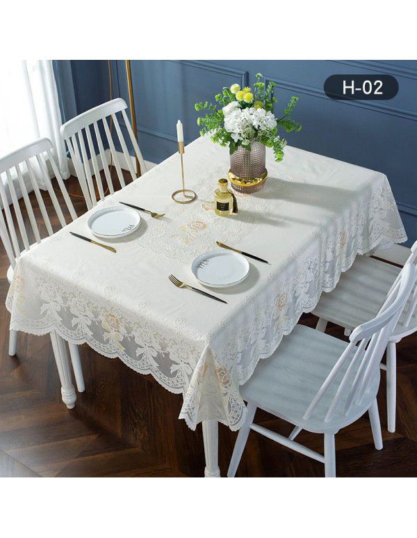 Plastic tablecloth waterproof, antifouling, oil proof, wash free tablecloth PVC table mat European rectangular tea table net red tablecloth