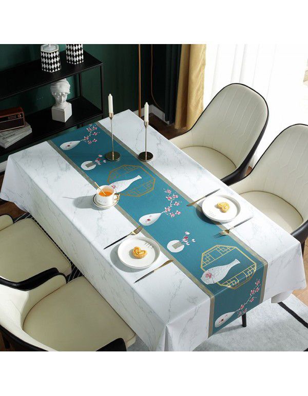 Tablecloth waterproof, oil proof and wash free cloth art desk Nordic rectangular table cloth PVC tea table mat table cloth 