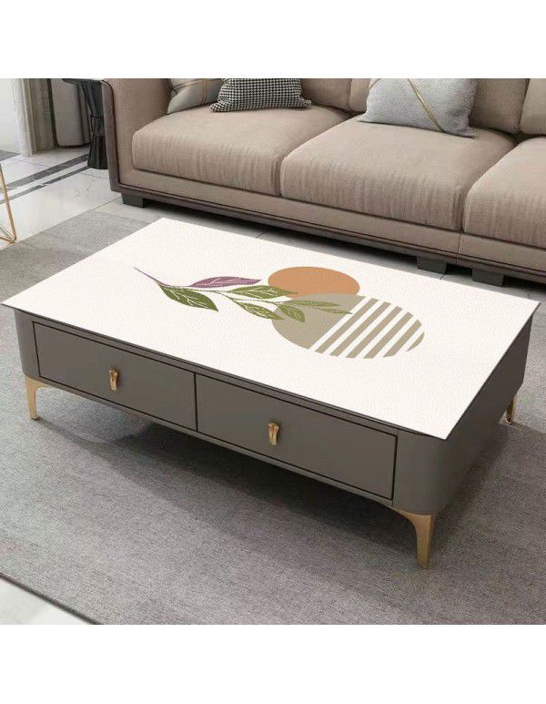 Tea table table cloth PVC waterproof, oil proof, wash free, hot proof TV cabinet rectangular soft glass table tea table mat