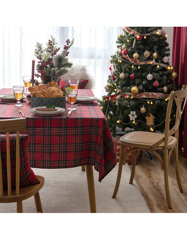 Table cloth Nordic ins Christmas New Year red table cloth living room decoration tea table cloth table mat rectangular table cloth