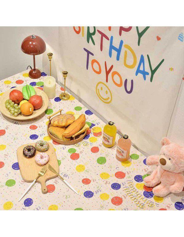  balloon party tablecloth PEVA disposable party tablecloth baby birthday decoration wash free party tablecloth