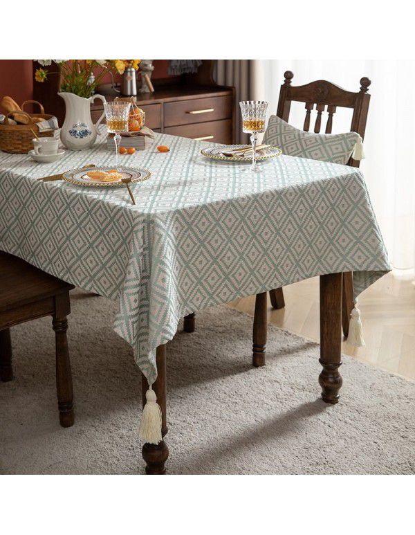 New ins wind table tablecloth domestic tea table table mat vintage tablecloth hotel rectangular chinese tablecloth wholesale