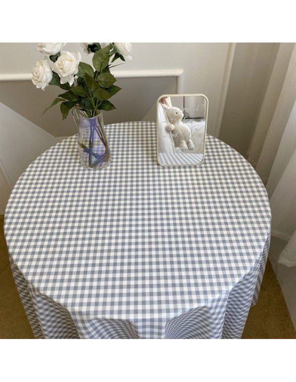 Ins The same Korean style fresh and plain plaid table cloth picnic mat vintage art tea table cloth photo prop cloth