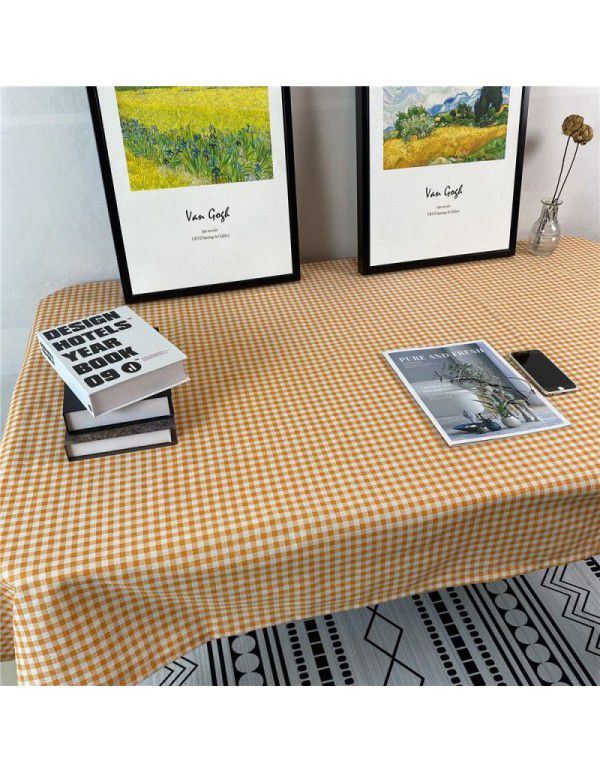 Korean retro blue floral tablecloth ins style rose picnicking cloth background cloth cotton linen tea table cloth