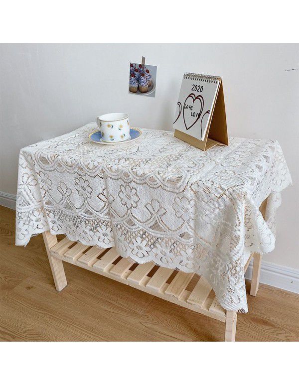 Korean ins blogger same style lace tablecloth room coffee shop decoration background cloth cream white hanging cloth art dinner mat