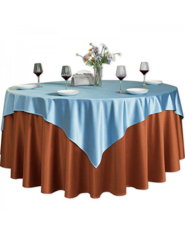 Hotel Round Table Table Cloth Hotel Round Table Restaurant Round Table Cloth Solid Color Banquet New Chinese Fabric Art