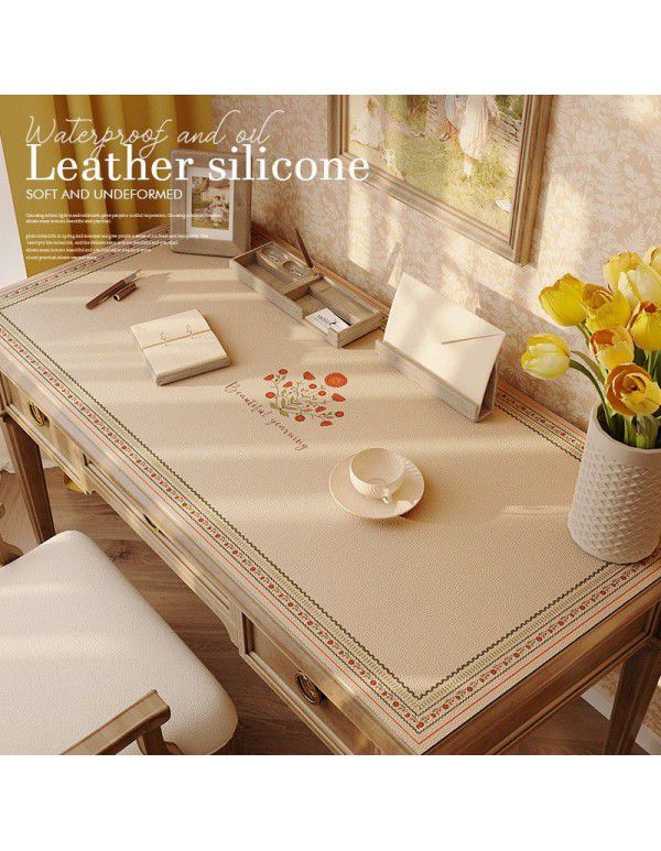 Desk silicone leather desk mat waterproof oil proof tea table table cloth dormitory students children learning computer desk mat