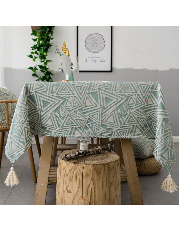 Japanese cotton and linen cloth net red ins tablecloth Nordic geometry Modern luxury literary house Tea table cloth tablecloth