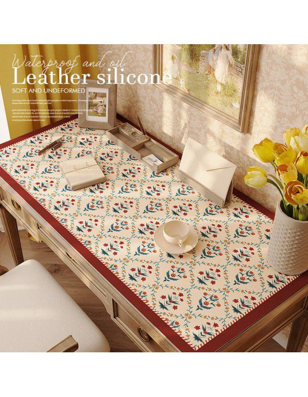 Desk silicone leather desk mat waterproof oil proof tea table table cloth dormitory students children learning computer desk mat