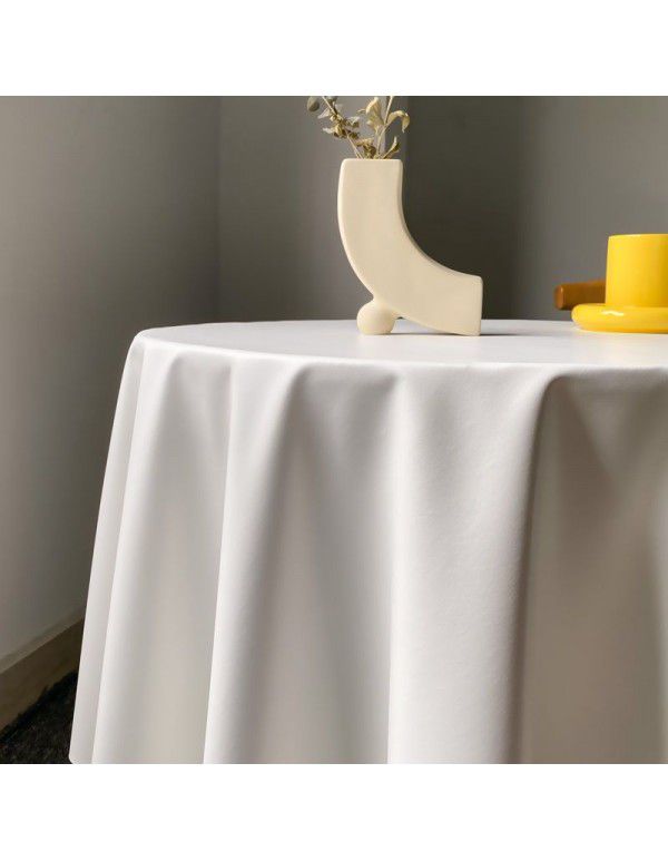 Nordic ins style solid leather tablecloth waterproof oil proof washfree tablecloth round table cover cloth round tablecloth