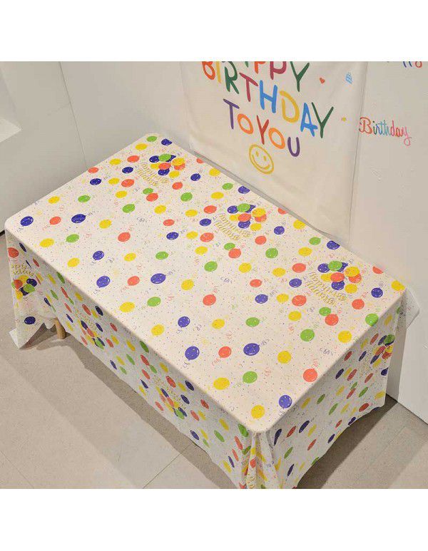  balloon party tablecloth PEVA disposable party tablecloth baby birthday decoration wash free party tablecloth