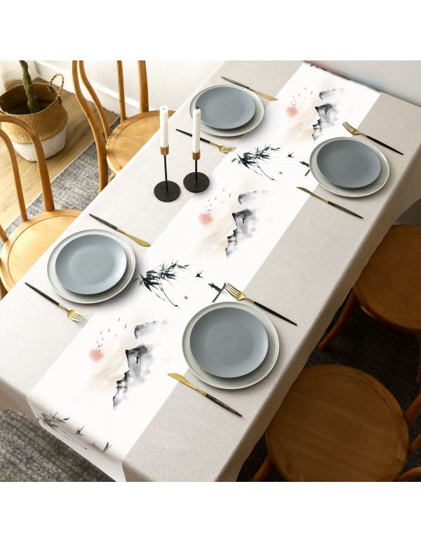 Chinese table cloth waterproof, oil proof, wash free, hot resistant pvc table cloth rectangular oval table mat ins