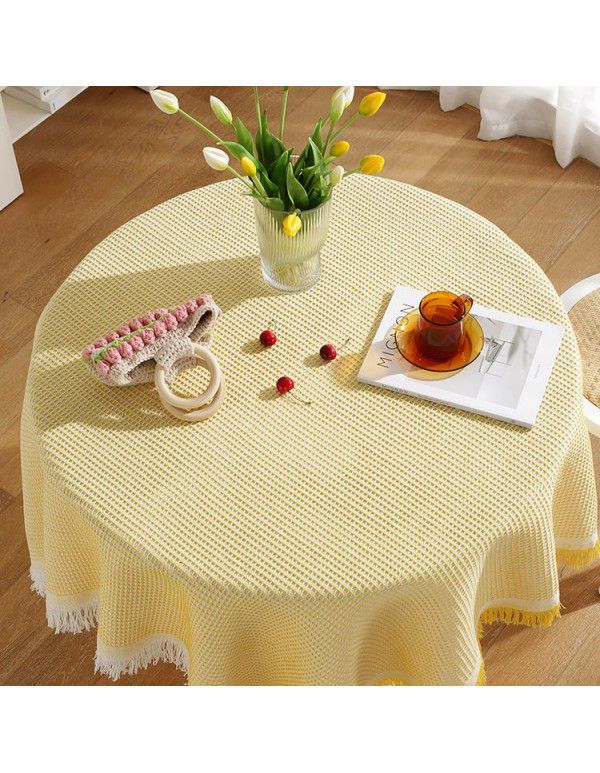 Nordic tablecloth ins wind feeling photo background cloth tea table mat desk round table cloth dust cover cloth