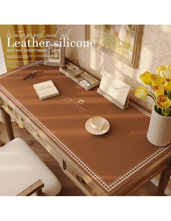 Desk silicone leather desk mat waterproof oil proof tea table table cloth dormitory students children learning computer desk mat