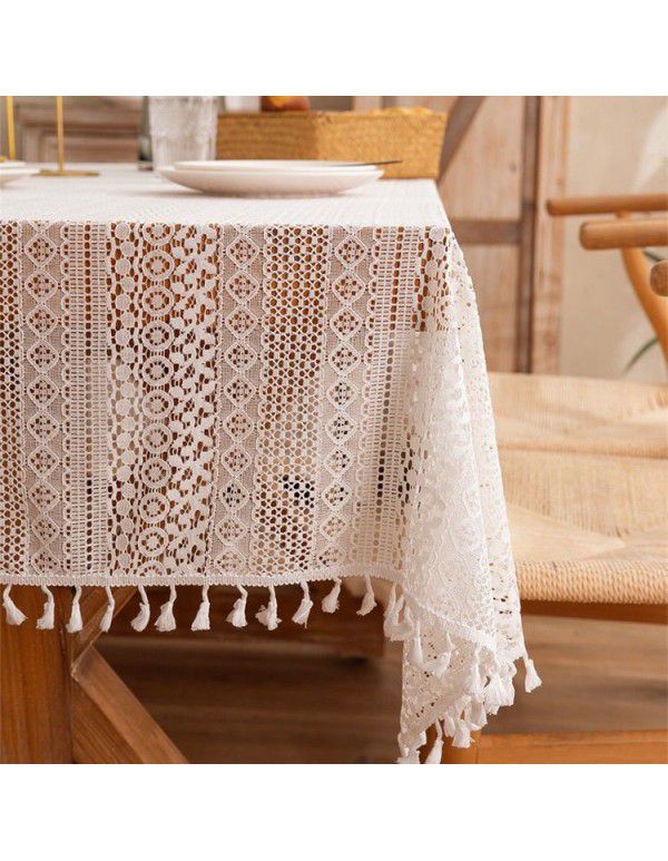 French ins style white lace tablecloth tea table mat rectangular table dessert tablecloth