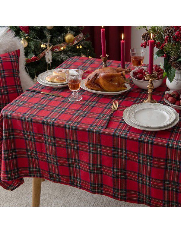 Table cloth Nordic ins Christmas New Year red table cloth living room decoration tea table cloth table mat rectangular table cloth