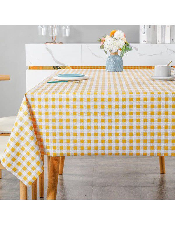 Checked cloth wind net red checkered tablecloth wash free table tea table round table cloth desk rectangular picnic wholesale hot