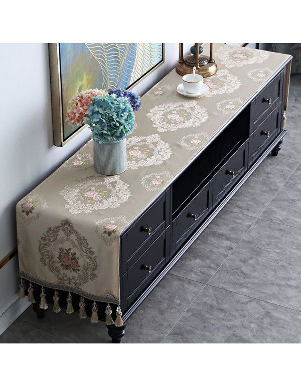 European style TV cabinet cover cloth, table cloth, rectangular tea table, living room, dust-proof cover, table cloth, table mat, shoe cabinet cloth