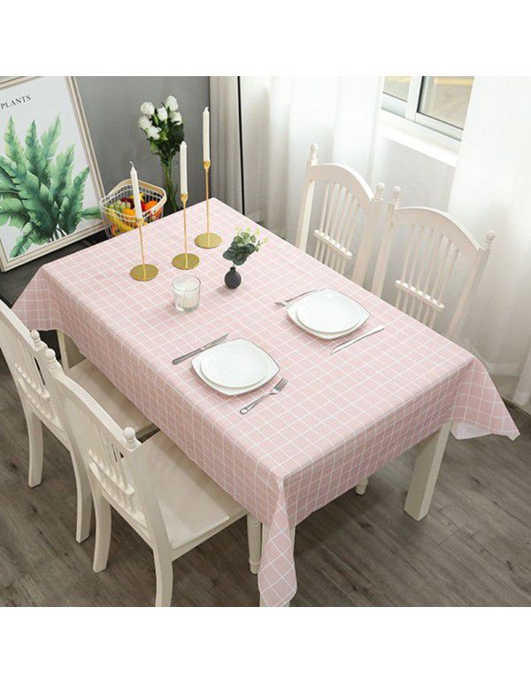 Nordic style tablecloth, waterproof, oil proof, wash free, pvc net, red tablecloth, desk, student's tea table, table mat, cloth art, writing