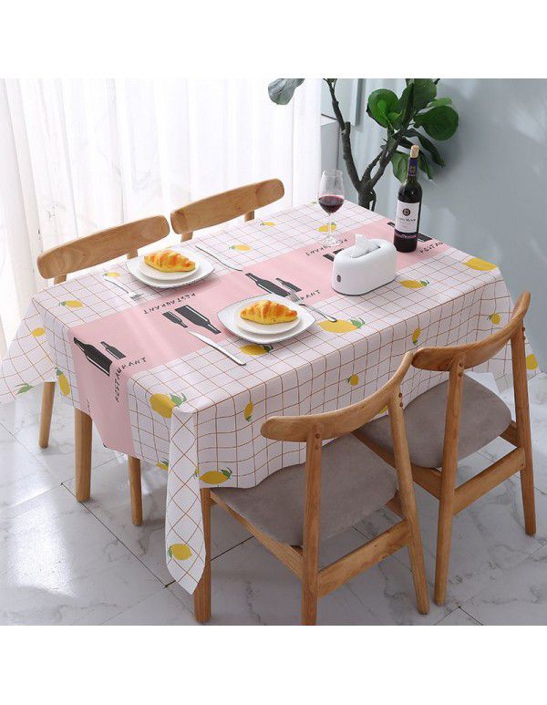 Nordic style tablecloth, waterproof, oil proof, wash free, pvc net, red tablecloth, desk, student's tea table, table mat, cloth art, writing