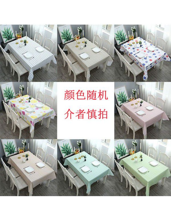 Nordic style tablecloth, waterproof, oil proof, wash free, pvc net, red tablecloth, desk, student's tea table, table mat, cloth art, writing