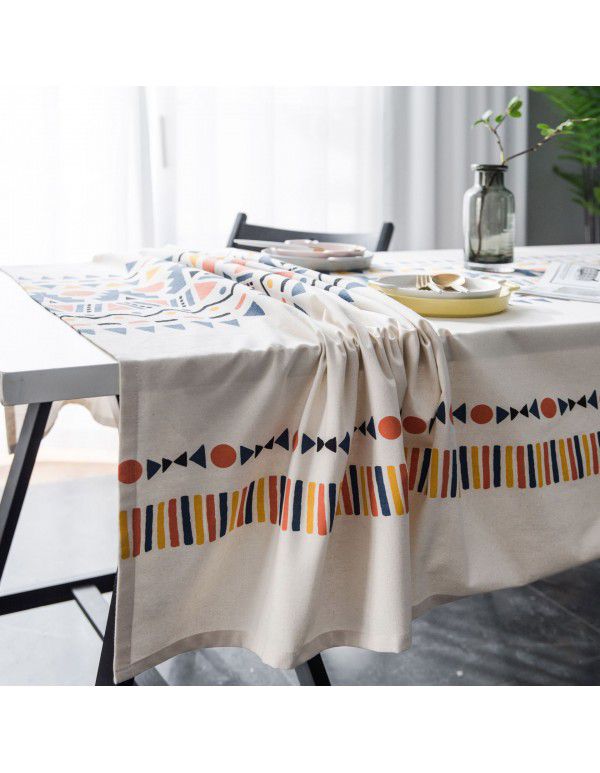 Yi man Qi Yun geometric multi color printing Bohemian living room household tablecloth printing tablecloth square table 