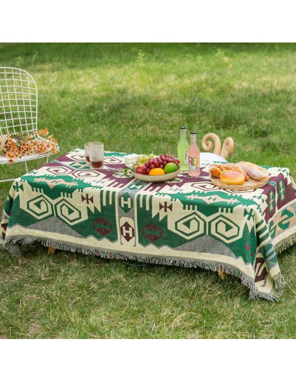 Ins ethnic bohemian outdoor tablecloth multi-functional tea table picnic mat small red book tent camping tablecloth