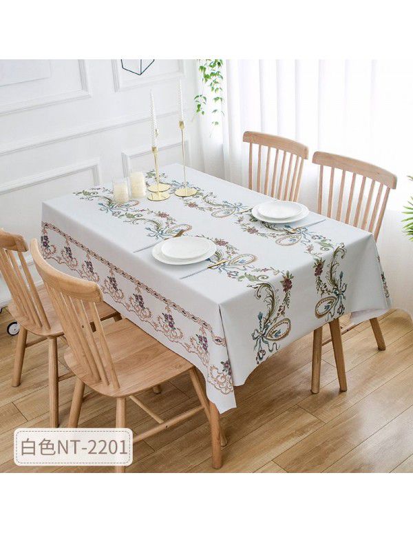 European ins imitation cotton linen PVC waterproof oil proof Nordic tablecloth No wash plastic tablecloth Hotel tablecloth