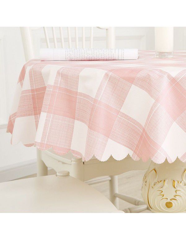 Nordic round tablecloth waterproof, oil proof, wash free, heat insulation pvc round tablecloth tea table mat household plastic tablecloth