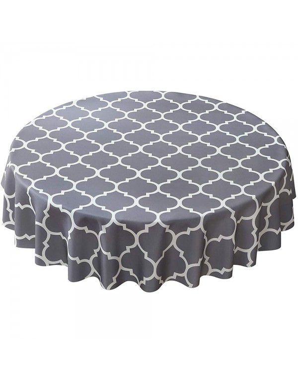 Cross border Moroccan pearl shaped round table cloth, waterproof, oil draining, hot resistant polyester digital printing, modern simple tablecloth