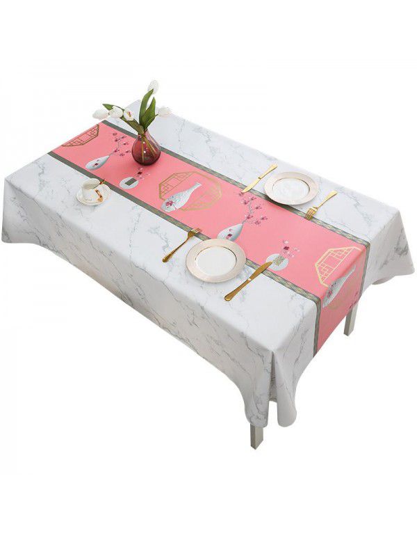 Home Nordic tablecloth waterproof, oil proof, scald proof, wash free table mat, tea table cloth ins style pvc tablecloth spot wholesale