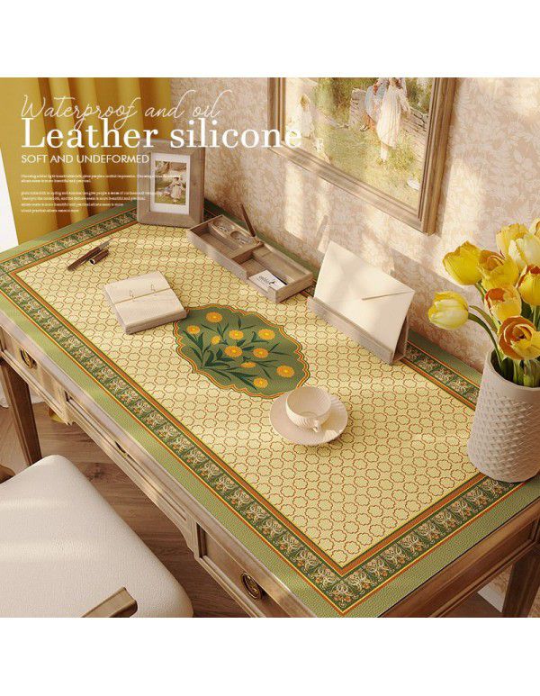 Desk silicone leather desk mat waterproof oil proof tea table table cloth dormitory students children learning computer desk mat