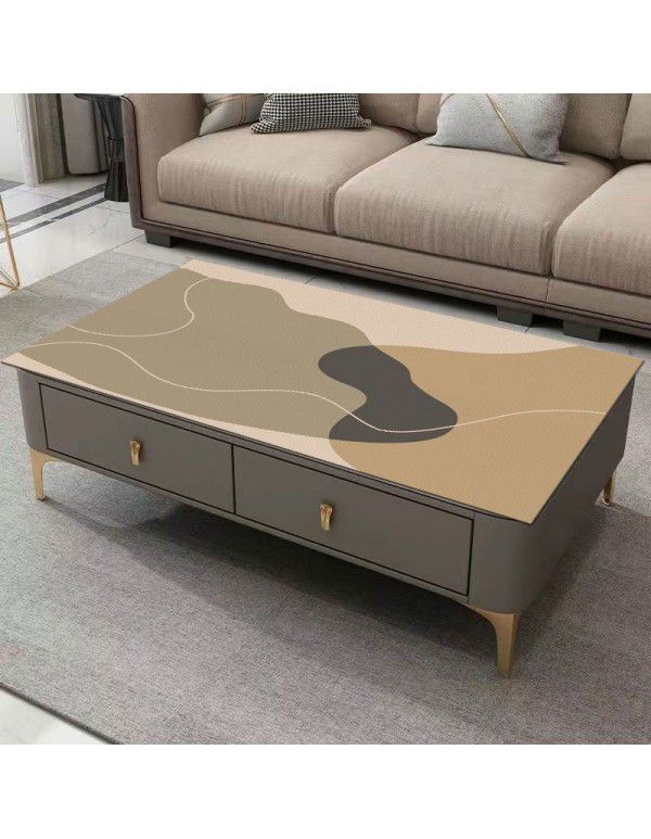 Tea table table cloth PVC waterproof, oil proof, wash free, hot proof TV cabinet rectangular soft glass table tea table mat