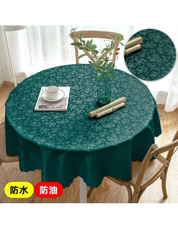 European waterproof and oil proof washfree tablecloth Hotel household round round table tablecloth Table cloth