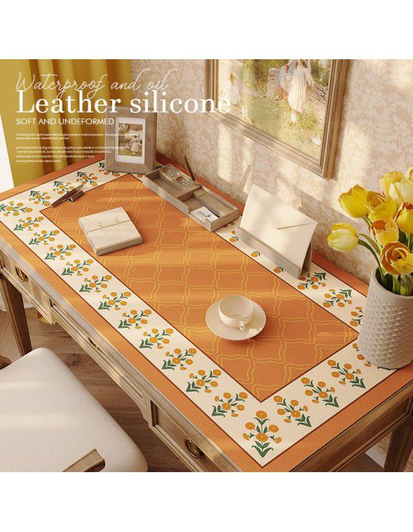 Desk silicone leather desk mat waterproof oil proof tea table table cloth dormitory students children learning computer desk mat