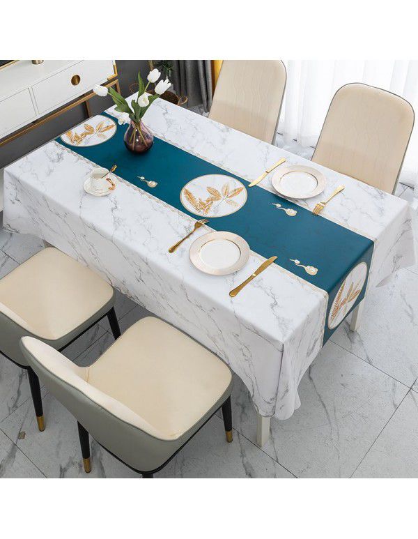 Home Nordic tablecloth waterproof, oil proof, scald proof, wash free table mat, tea table cloth ins style pvc tablecloth spot wholesale