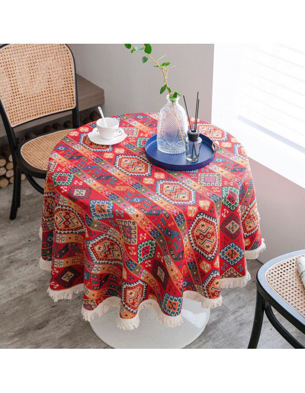 Yimanqiyun American tablecloth jacquard sunflower tablecloth round thick tablecloth directly supplied by the factory