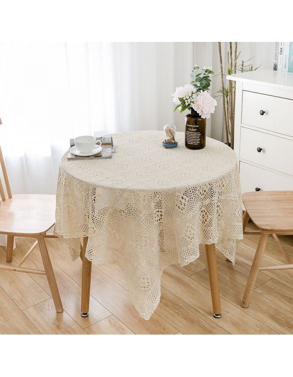 Lace beige lace tablecloth rectangular tea table hollowed out European cover tablecloth net red photo table decorative cloth