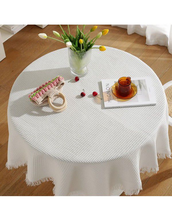 Nordic tablecloth ins wind feeling photo background cloth tea table mat desk round table cloth dust cover cloth